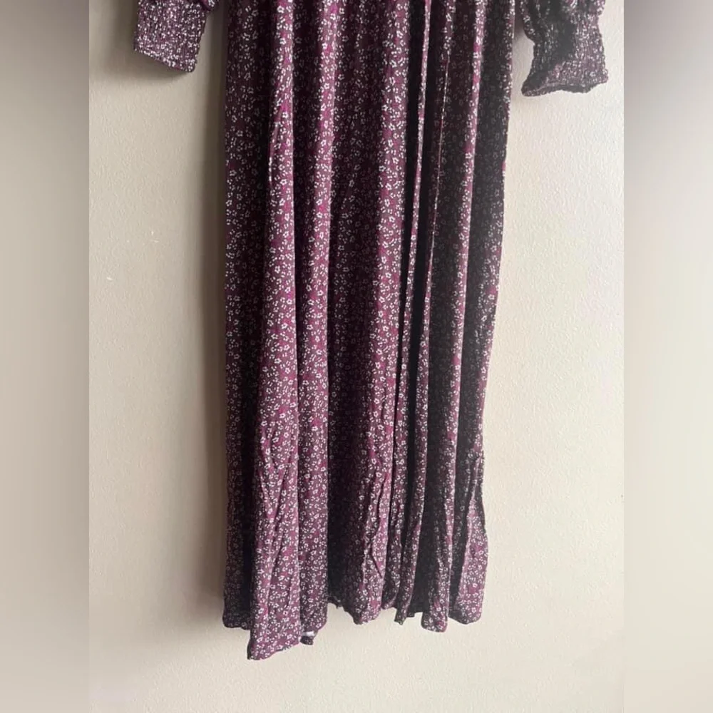 NEW Free People Women Love Story Maxi Dress Raisin Combo Burgundy Brown Floral M - Picture 10 of 16